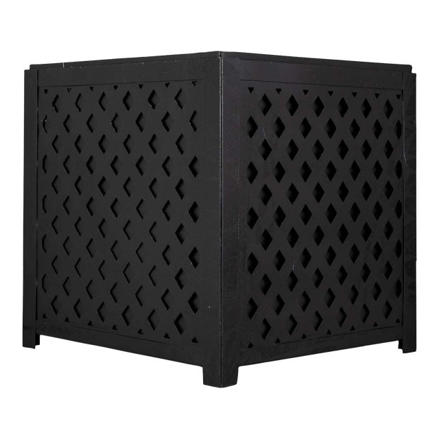 Lattice Planter with Removable Liner in Black, Large For Sale