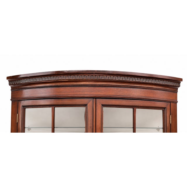 1950s Vintage Drexel New Travis Court Bow-Front Corner China Cabinet For Sale - Image 11 of 15