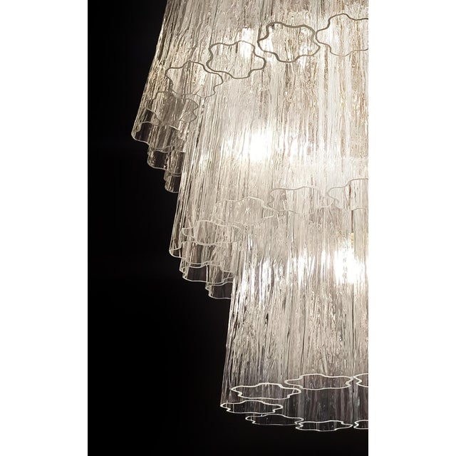 Large Three-Tier Murano Glass Tube Chandelier, 1990s For Sale - Image 10 of 15