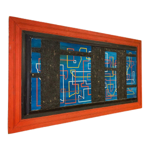 Mid Century Signed Large Framed Abstract Oil Panting