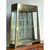 Discover the architectural glamour of this monumental vintage brass vitrine. Defined by its bold, trapezoidal silhouette...
