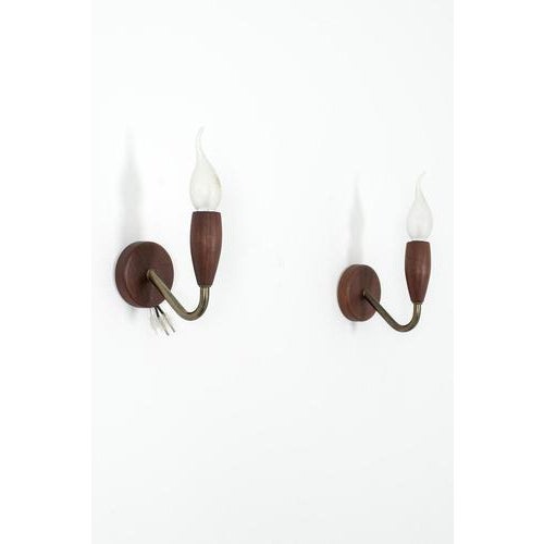 Teak Wall Lamps, Set of 2 For Sale - Image 5 of 7