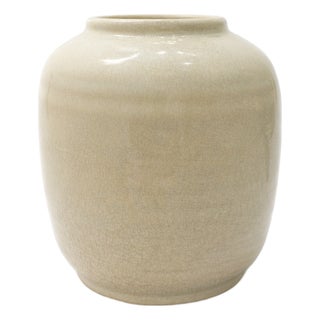 Art Deco Beige Ceramic Vase by Pieter Groeneveldt, 1930 For Sale