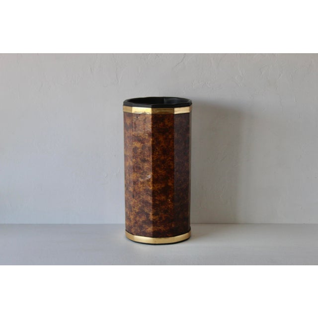 Vintage 1970s Kraftware Nyc Faux Burl Wood Umbrella Stand Cane Holder For Sale - Image 15 of 18