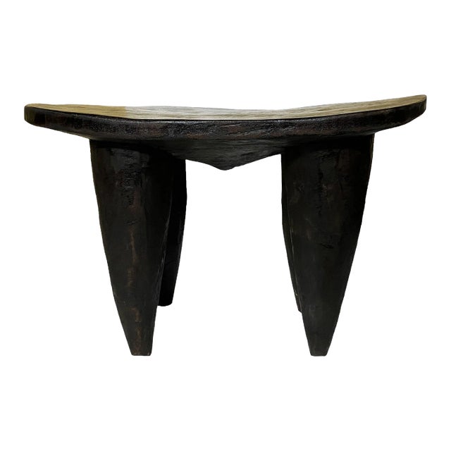 African Carved Wood Senufo Table/Stool 21.25" W For Sale
