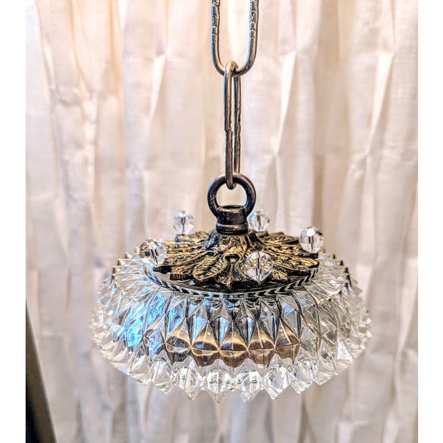 Vintage Hollywood Regency Crystal Chandelier Five Light Pineapple For Sale - Image 11 of 14