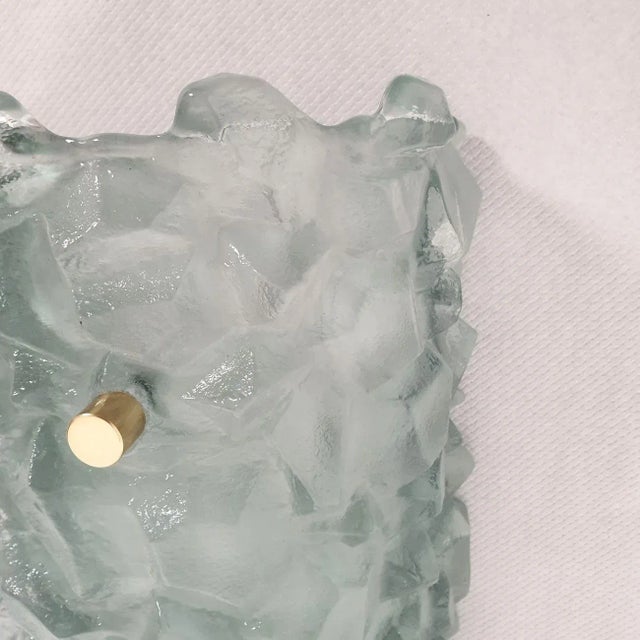 Blue-Green Murano Glass Mid Century Sconces, a Pair 1980s For Sale - Image 9 of 12