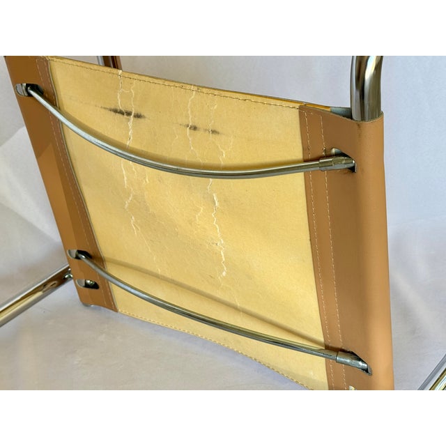Mid Century Mart Stam Style Leather and Chrome Armchairs - A Pair For Sale - Image 17 of 17