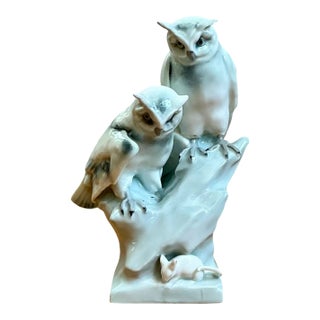 Vintage Royal Copenhagen Porcelain Owl Figurine For Sale