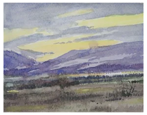 Herberts Mangolds, Evening, 1960, Watercolor on Paper