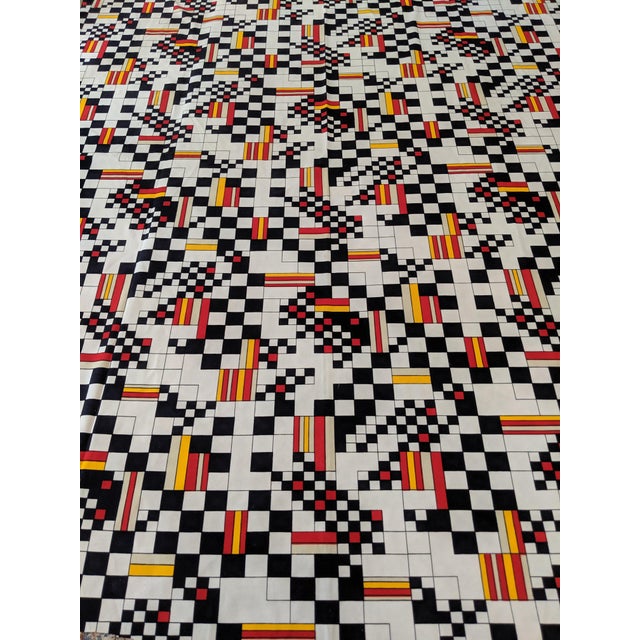 White Vintage Mid Century Modern Piet Mondrian Style Fabric For Sale - Image 8 of 8