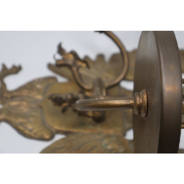 Continental Cast Brass Crowned Double-Headed Eagle & Dragon Candle Sconces — Pair, Attributed to the 19th Century For Sale - Image 13 of 18