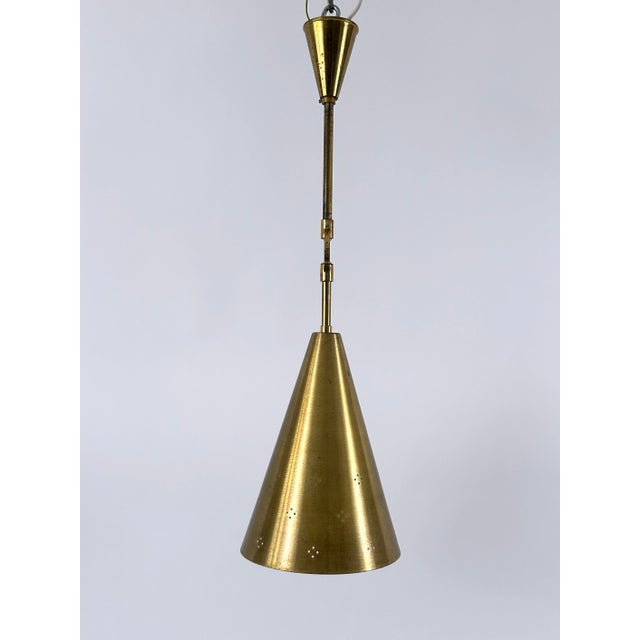 Mid-Century Modern Mid-Century Modern Perforated Brass Pendant, Sweden, 1950s For Sale - Image 3 of 18