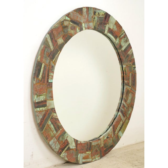 Olde Good Things special collage design wall mirror. This mirror is made from reclaimed copper roofing material. This...