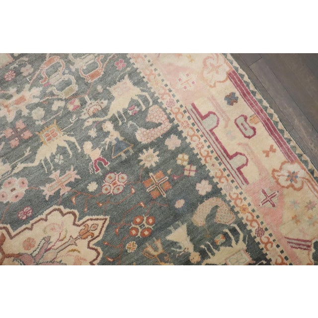 Red Early 20th Century Indian Larestan Pictorial Carpet - 6'8" x 9'7" For Sale - Image 8 of 10