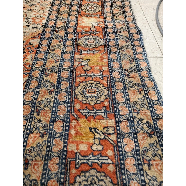 Antique Tabriz Carpet, Hadji Jalili Persian Rug, Earth Tones, Ivory, Rust, Navy For Sale - Image 14 of 18