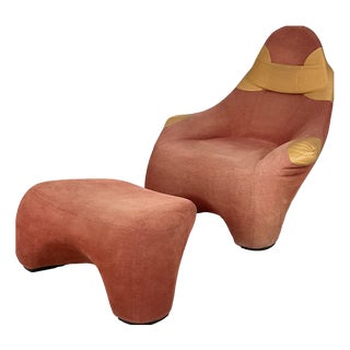 Set of Italian Modern Hal Armchair and Ottoman by Marc Sadler for Cassina, 1990s, Set of 2 For Sale