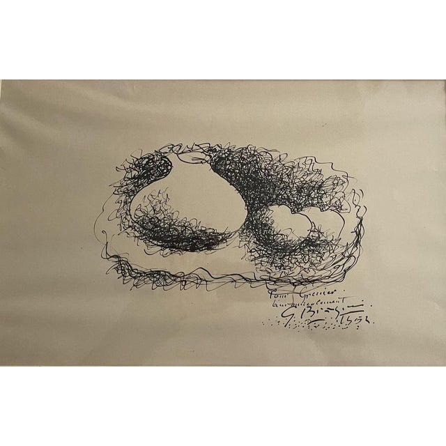 Georges Braque, Still Life with Vase and Fruit, 1952, Original Drawing For Sale - Image 4 of 4