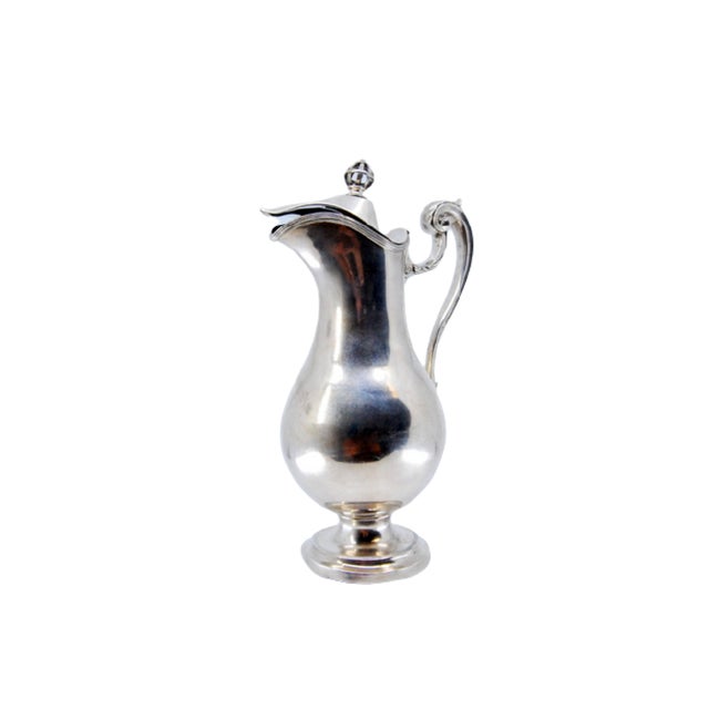 Smooth Silver Jug with Knob on Hinged Lid For Sale - Image 10 of 10