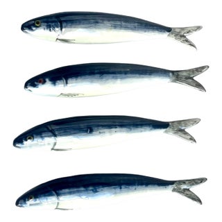 Vintage Jay Willfred for Andrea by Sadek Ceramic Sardine Knife Rests - Set of 4 For Sale