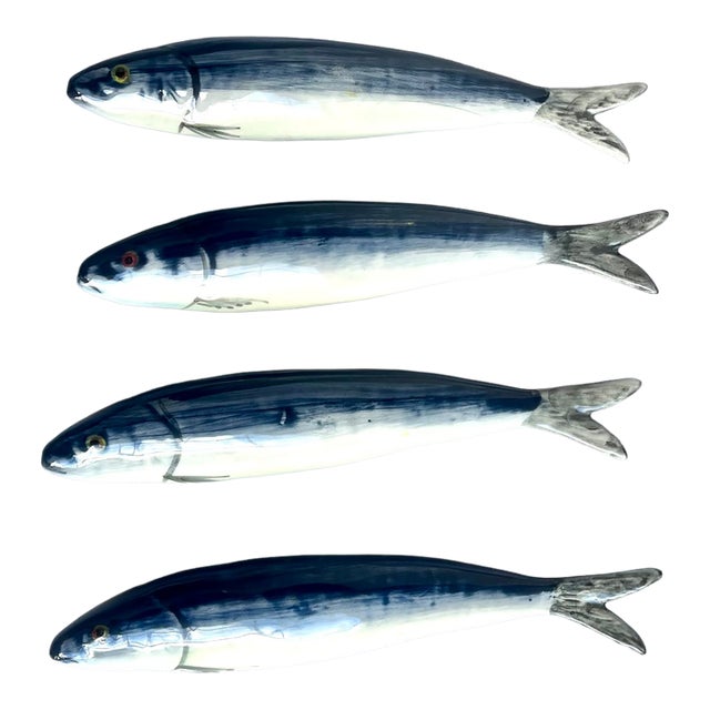 Vintage Jay Willfred for Andrea by Sadek Ceramic Sardine Knife Rests - Set of 4 For Sale