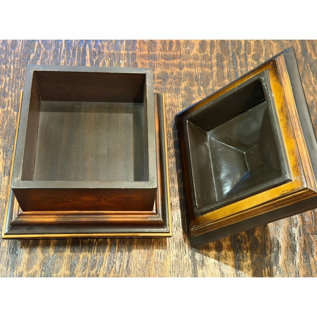 Maitland - Smith Vintage Regency Revival Tea Caddy Jewelry Box With Fish Scale Lid For Sale - Image 4 of 12