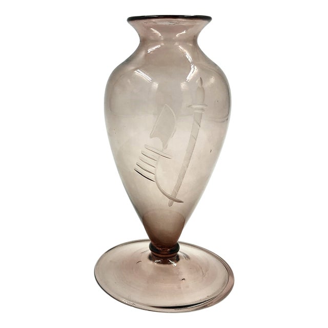 Blown Glass with Engraving from CVM Compagnia Venezia Murano, 1925 For Sale