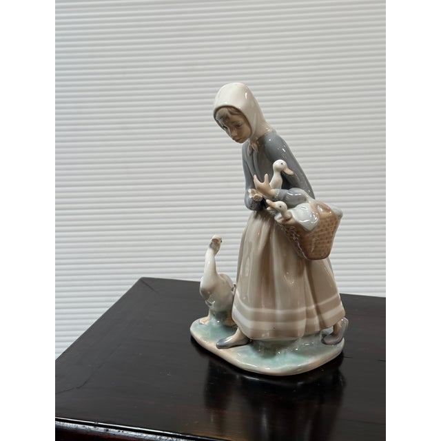 Fulgencio Garcia for Lladró Shepherdess With Ducks Porcelain Figurine, Signed For Sale - Image 11 of 12