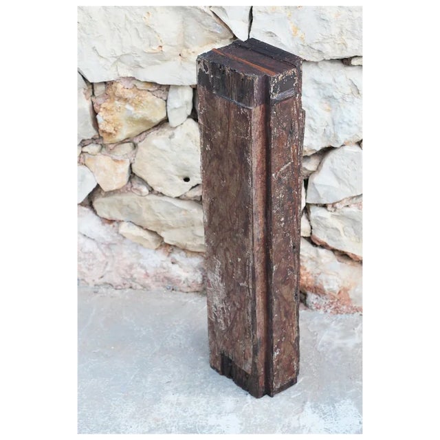 18th Century Antique, Baroque Period, Polychrome Wooden Baluster / Pedestal For Sale - Image 4 of 9