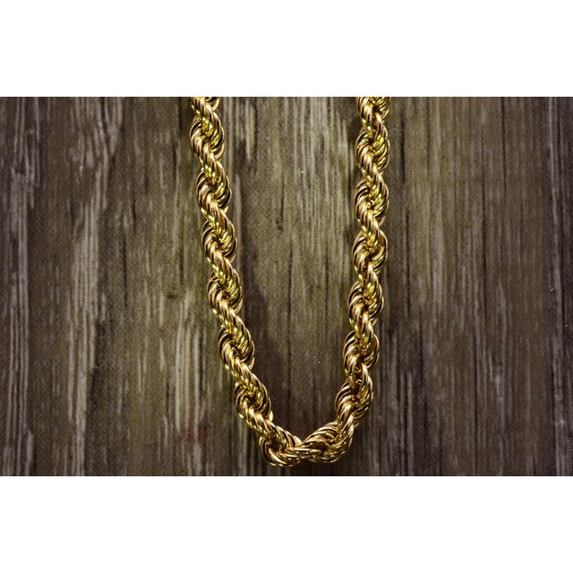 The South Gate: Yellow Gold 24 Inch Rope Chain. The semi solid 14 karat yellow gold rope chain measures 24 inch in length...