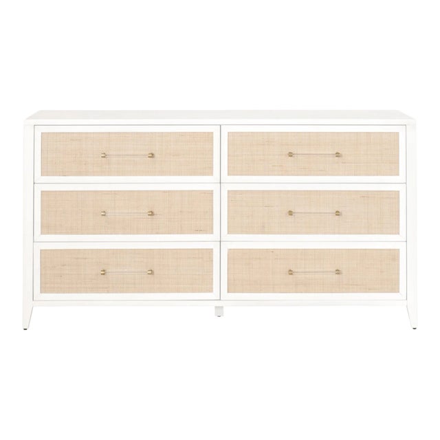 Holland Rattan 6-Drawer Double Dresser For Sale