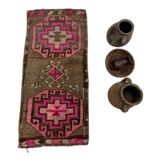 Vintage Antique Door Mat Rug For Sale