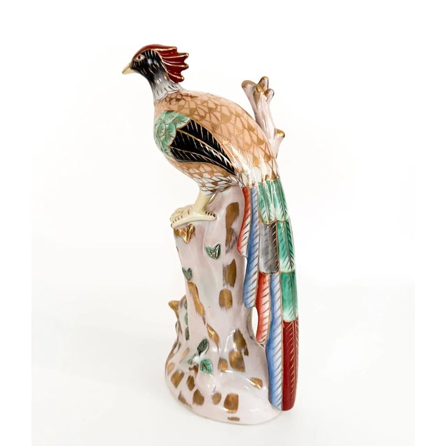 1940s Vintage Japanese Showa 1940 Kutani Pheasant Figurine For Sale - Image 5 of 8
