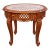 Late 20th Century Ornate Carved Wood & Marble Top Accent Table For Sale