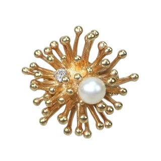 Sarah Coventry Starburst Gold Tone Cocktail Ring For Sale