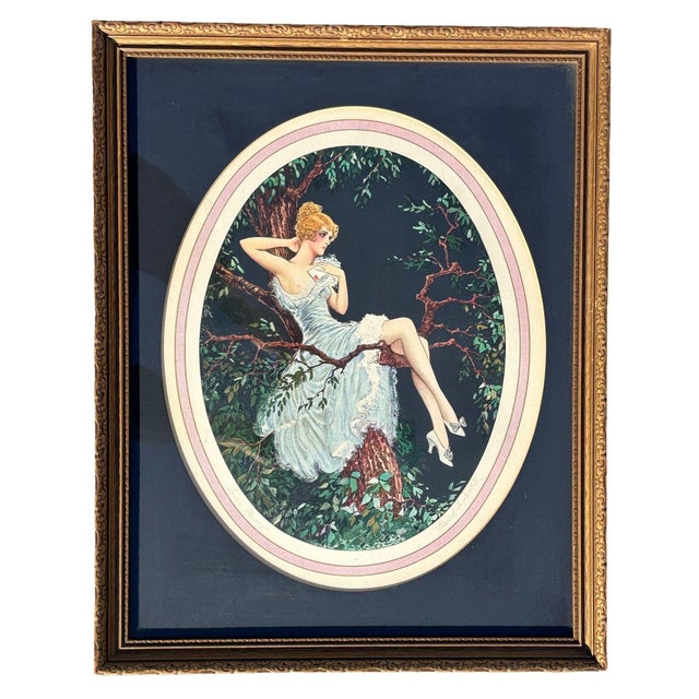 1920's Framed French Artwork "Lovers Message" by Marcel Le Boulte For Sale In Los Angeles - Image 6 of 8