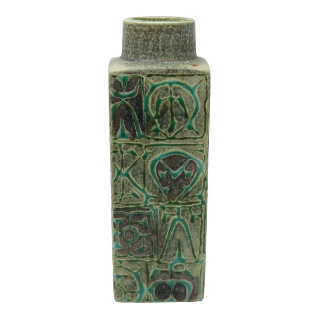 1960s Blue-Green Model 712 Ceramic Vase by Nils Thorssen for Royal Copenhagen For Sale