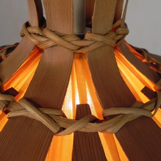 Vintage Hanging Lamp with Rattan Shade, 1970s For Sale - Image 12 of 16