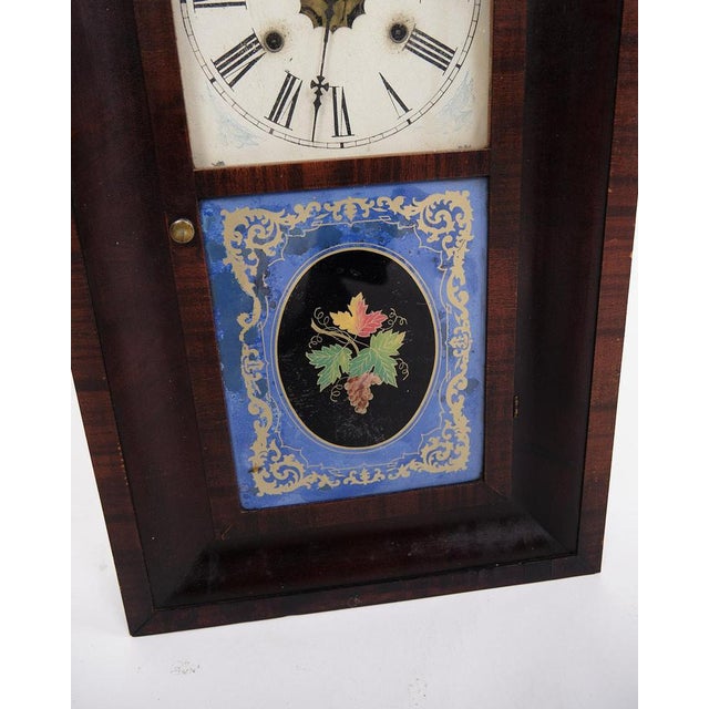 American Clock with Painted Glass Window For Sale - Image 5 of 10