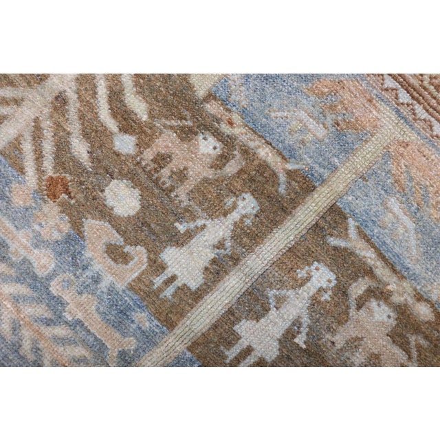 Early 20th Century Early 20th Century Ocean Blue Persian Malayer Pictorial Rug - 4'2" x 6'1" For Sale - Image 5 of 7