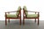 Rare pair of lounge chairs by Peter Hvidt & Orla Mølgaard, by Soborg, Denmark. Solid teakwood and fabric. Designed in...