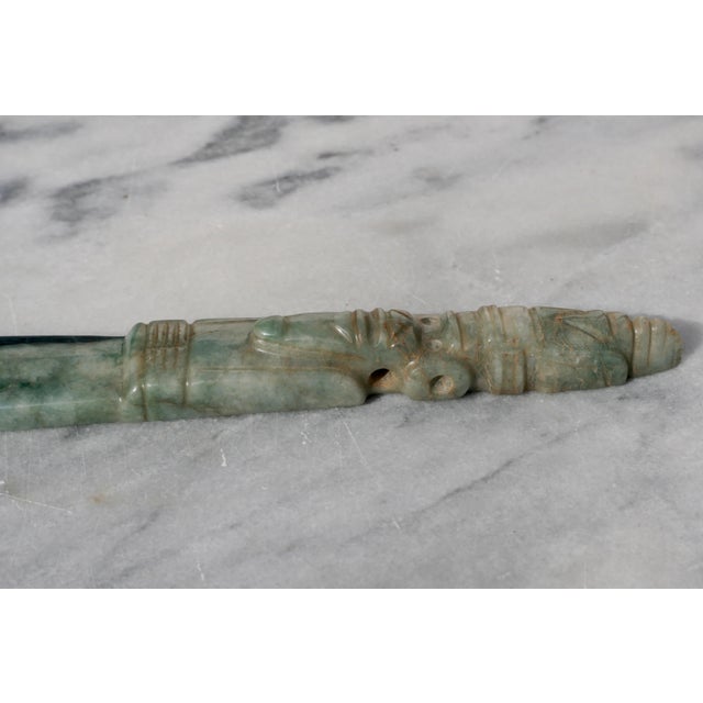 15th Century & Earlier Costa Rica Pre Columbian Jade Axe Avian Celt God Pendant For Sale - Image 5 of 10