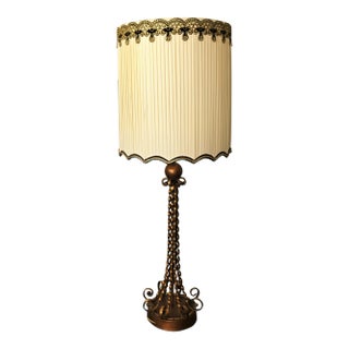 Mid-Century Modern Table Lamp With Original Lampshade Circa 1950's For Sale