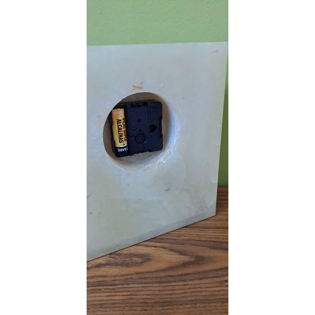 Stone Vintage Alabaster Table Clock, 1985 For Sale - Image 7 of 8