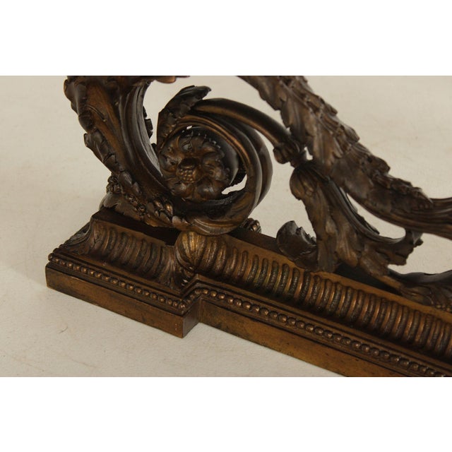 French Louis XV Style Antique Bronze Pair of Cherub Andirons For Sale In Philadelphia - Image 6 of 18