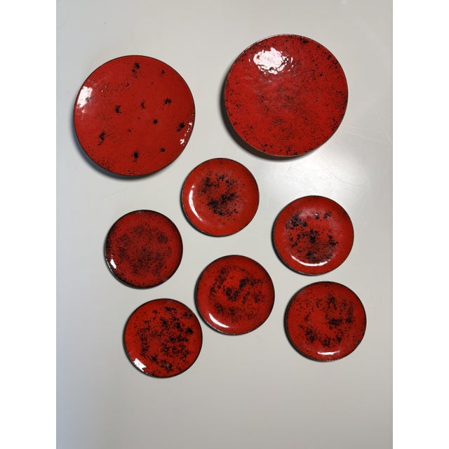 Diameter of 2 large bowls: 11.5cm, diameter of 6 saucers: 7.5cm