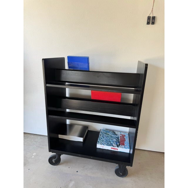 Industrial Mid 20th Century Pair of Vintage Library Carts Bookshelves For Sale - Image 3 of 11