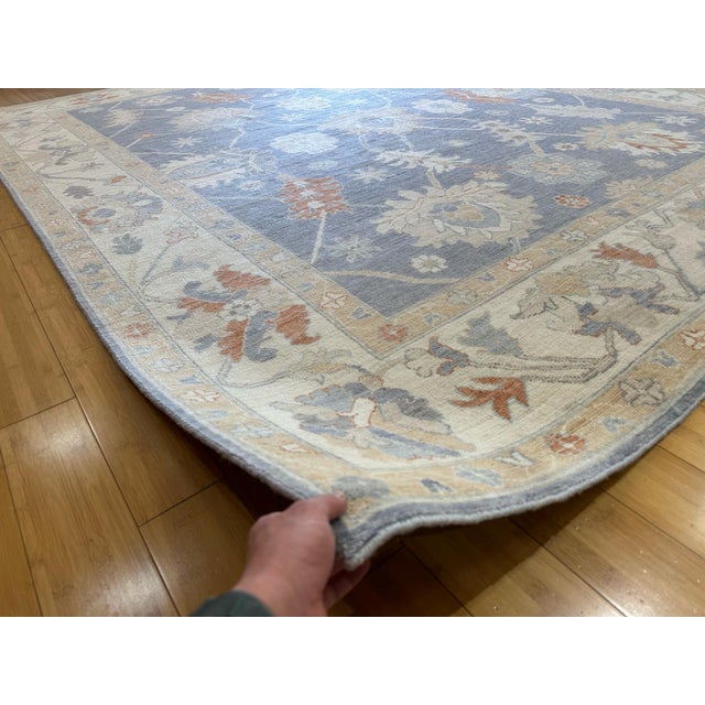 Turkish 9x12 Oriental Oushak Area Rug For Sale - Image 3 of 9
