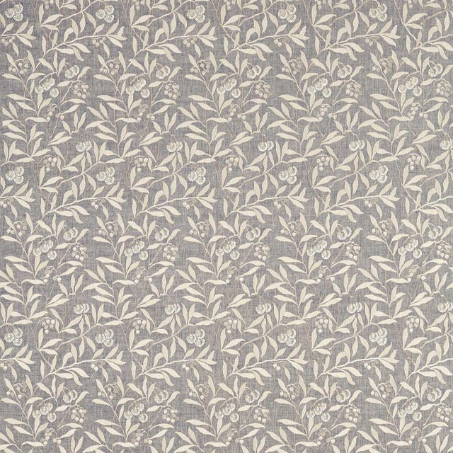 Morris & Co Pure Arbutus Embroidery Fabric in Inky Grey - a Sample For Sale