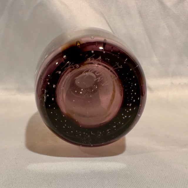 1980s Polish Bullicante Amethyst Art Glass Vase For Sale In Detroit - Image 6 of 6